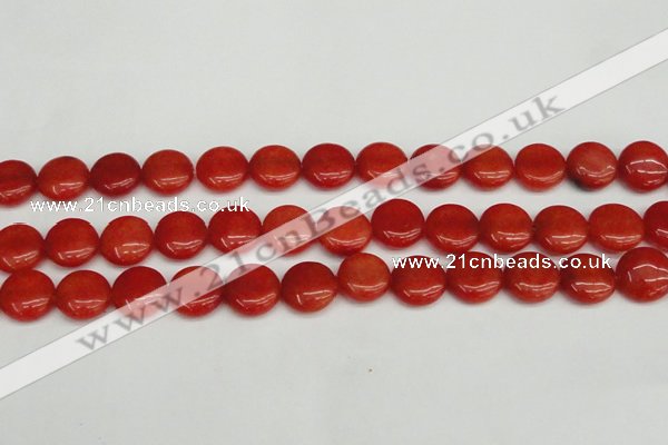 CCN3817 15.5 inches 14mm flat round candy jade beads wholesale