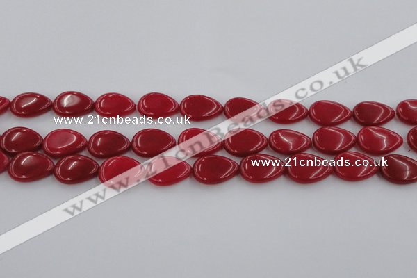 CCN3864 15.5 inches 13*18mm flat teardrop candy jade beads