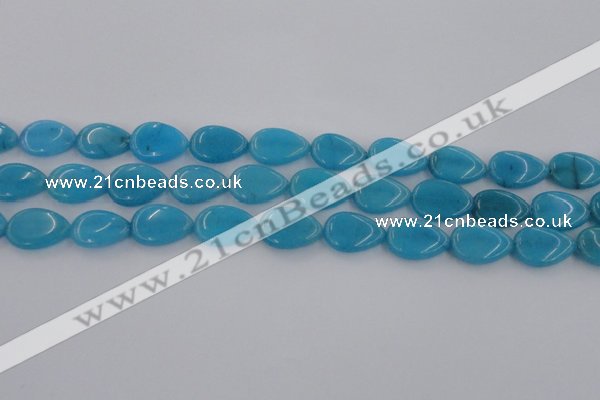 CCN3871 15.5 inches 13*18mm flat teardrop candy jade beads