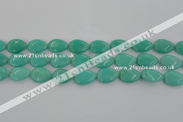 CCN3885 15.5 inches 15*20mm flat teardrop candy jade beads