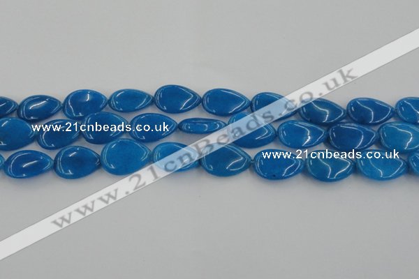 CCN3887 15.5 inches 15*20mm flat teardrop candy jade beads