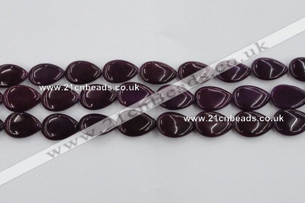 CCN3896 15.5 inches 18*25mm flat teardrop candy jade beads