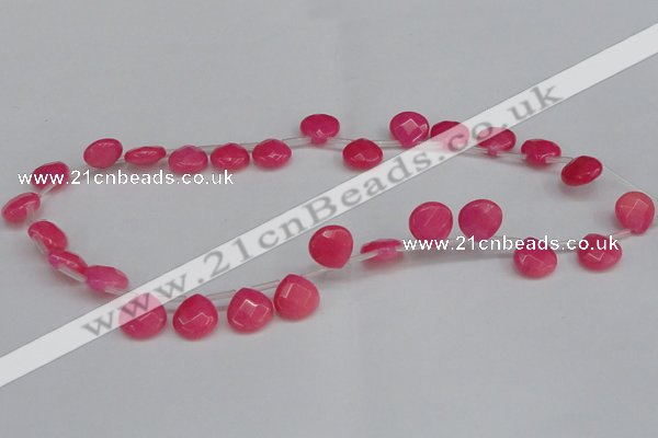 CCN3914 Top-drilled 13*13mm briolette candy jade beads wholesale