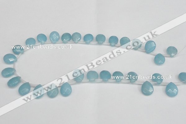 CCN3937 Top-drilled 12*15mm briolette candy jade beads wholesale