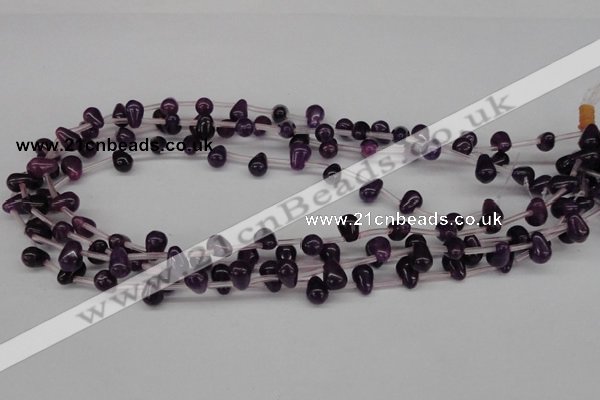 CCN432 15.5 inches Top-drilled 6*9mm teardrop candy jade beads