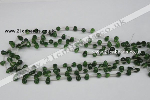 CCN439 15.5 inches Top-drilled 6*9mm teardrop candy jade beads