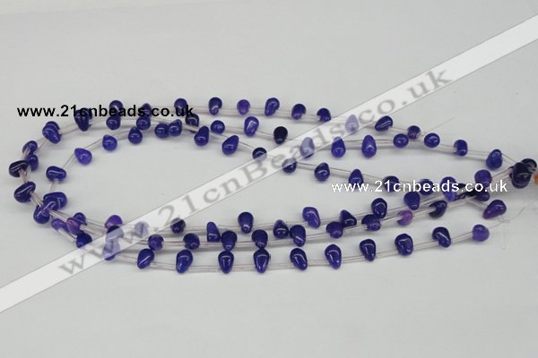 CCN441 15.5 inches Top-drilled 6*9mm teardrop candy jade beads