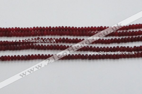 CCN4502 15.5 inches 3*5mm rondelle matte candy jade beads