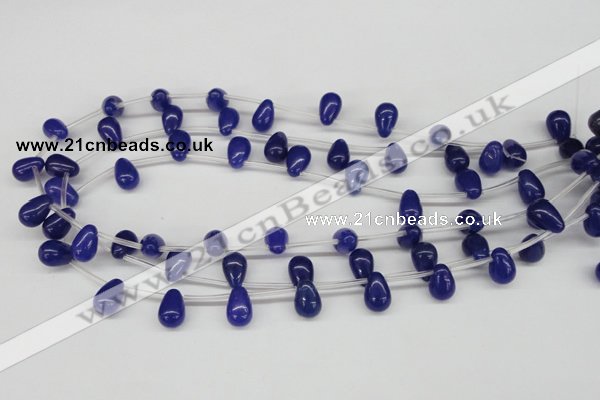 CCN455 15.5 inches Top-drilled 8*12mm teardrop candy jade beads