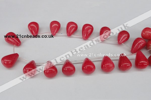 CCN466 15.5 inches Top-drilled 18*25mm teardrop candy jade beads