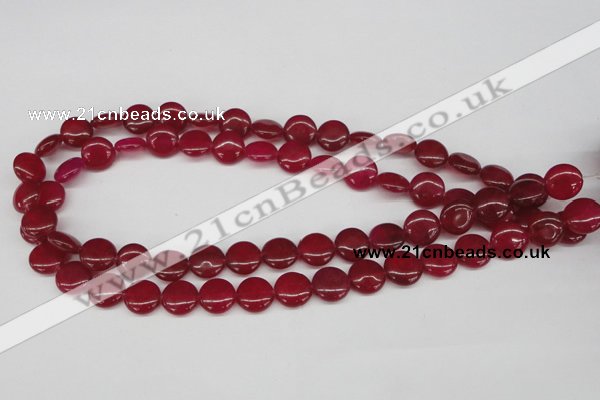 CCN477 15.5 inches 12mm flat round candy jade beads wholesale