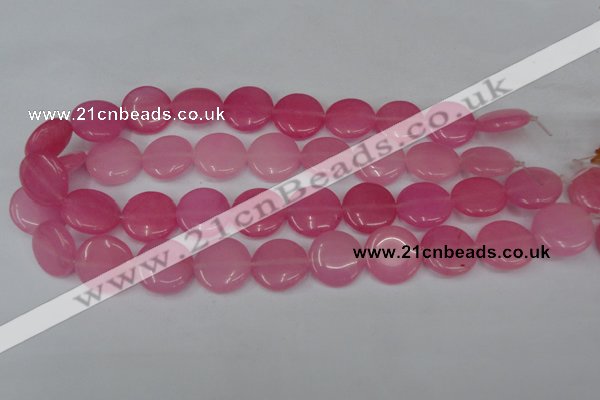 CCN498 15.5 inches 20mm flat round candy jade beads wholesale