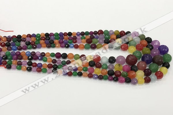 CCN5217 6mm - 14mm faceted round candy jade graduated beads