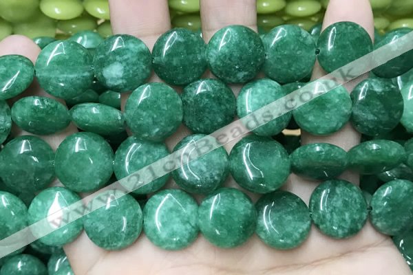 CCN5908 15 inches 15mm flat round candy jade beads Wholesale