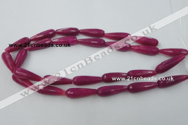 CCN983 15.5 inches 10*30mm faceted teardrop candy jade beads