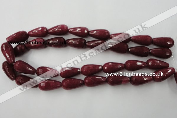 CCN990 15.5 inches 13*25mm faceted teardrop candy jade beads