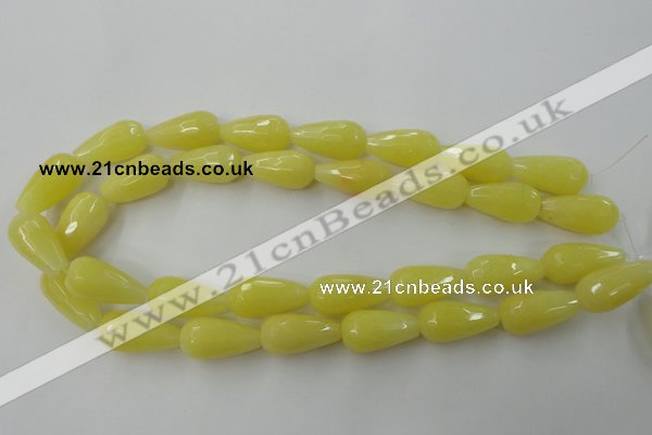 CCN993 15.5 inches 13*25mm faceted teardrop candy jade beads