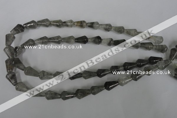 CCQ338 15.5 inches 10*15mm teardrop cloudy quartz beads wholesale