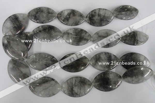 CCQ405 15.5 inches 25*40mm marquise cloudy quartz beads wholesale