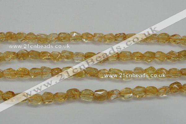 CCR235 15.5 inches 7*9mm nuggets natural citrine gemstone beads