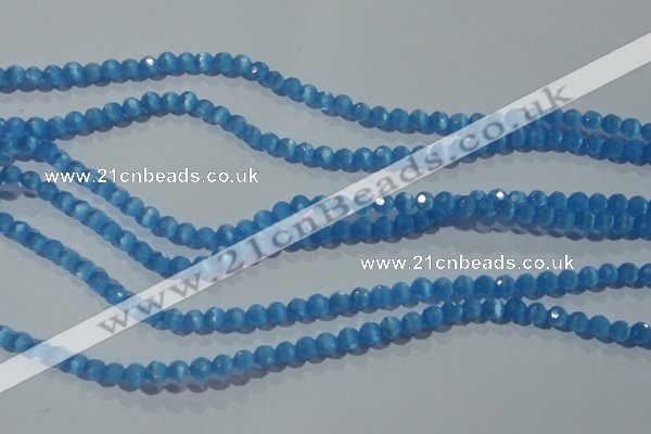 CCT325 15 inches 4mm faceted round cats eye beads wholesale