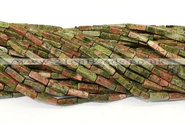 CCU1154 15 inches 4*13mm cuboid unakite beads