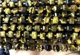 CCU1365 15 inches 6mm - 7mm faceted cube yellow tiger eye beads