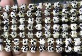 CCU1380 15 inches 6mm - 7mm faceted cube dalmatian jasper beads