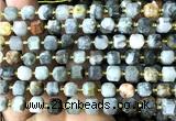 CCU1385 15 inches 6mm - 7mm faceted cube eagle eye jasper beads