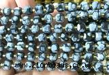 CCU1408 15 inches 6mm - 7mm faceted cube snowflake obsidian beads