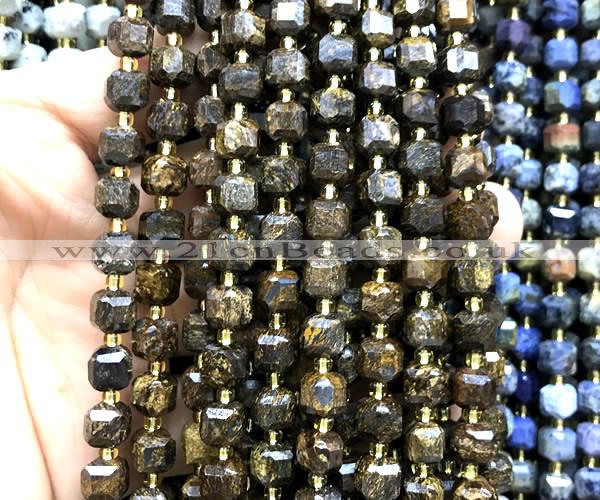 CCU1409 15 inches 6mm - 7mm faceted cube bronzite gemstone beads