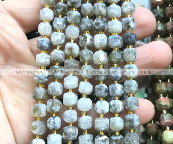 CCU1411 15 inches 6mm - 7mm faceted cube labradorite beads