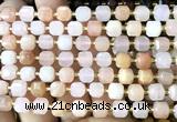 CCU1423 15 inches 6mm - 7mm faceted cube pink aventurine jade beads