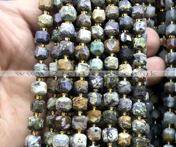 CCU1429 15 inches 6mm - 7mm faceted cube Brazilian opal beads