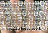 CCU1450 15 inches 8mm - 9mm faceted cube white crystal beads