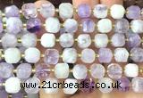 CCU1452 15 inches 8mm - 9mm faceted cube lavender amethyst beads