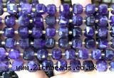 CCU1453 15 inches 8mm - 9mm faceted cube amethyst gemstone beads
