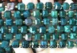 CCU1487 15 inches 8mm - 9mm faceted cube Indian bloodstone beads