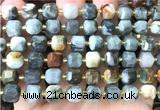 CCU1491 15 inches 8mm - 9mm faceted cube eagle eye jasper beads