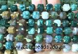 CCU1505 15 inches 8mm - 9mm faceted cube ocean agate beads