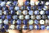 CCU1507 15 inches 8mm - 9mm faceted cube orange sodalite beads