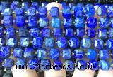 CCU1509 15 inches 8mm - 9mm faceted cube lapis lazuli beads