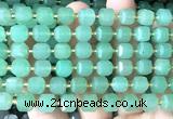 CCU1527 15 inches 8mm - 9mm faceted cube green aventurine jade beads