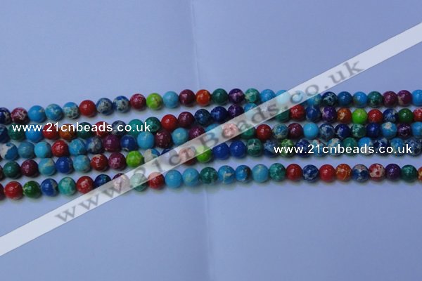 CDE2689 15.5 inches 6mm round mixed color sea sediment jasper beads