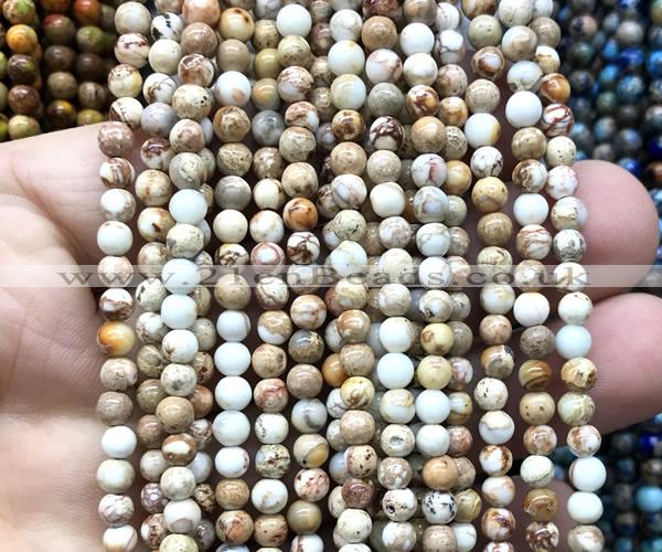 CDE3000 15 inches 4mm round sea sediment jasper beads wholesale