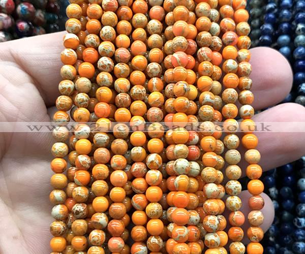 CDE3031 15 inches 4mm round sea sediment jasper beads wholesale