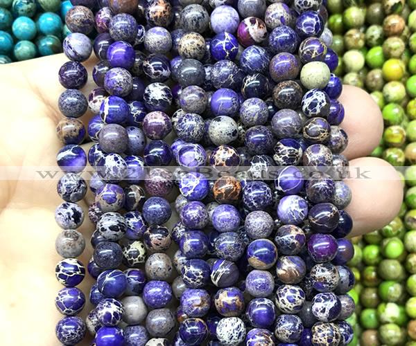 CDE3109 15 inches 6mm round sea sediment jasper beads wholesale