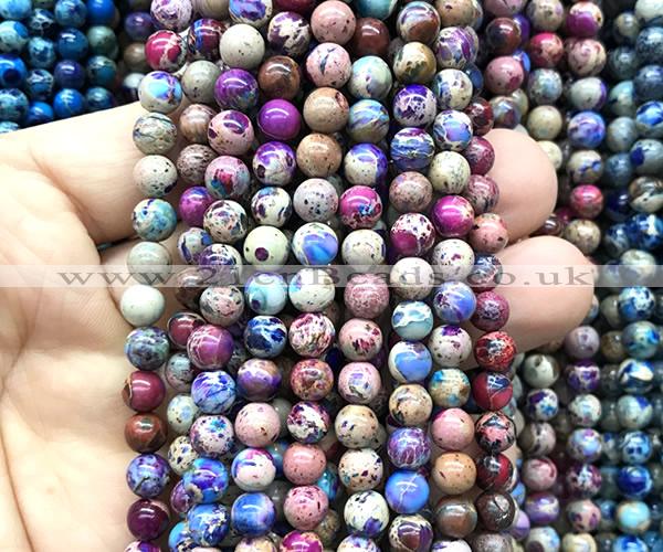 CDE3122 15 inches 6mm round sea sediment jasper beads wholesale