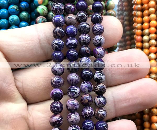 CDE3160 15 inches 6mm round sea sediment jasper beads wholesale