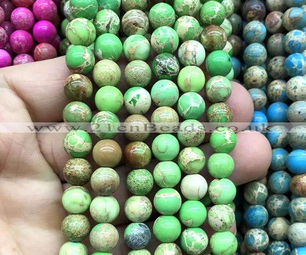 CDE3211 15 inches 8mm round sea sediment jasper beads wholesale